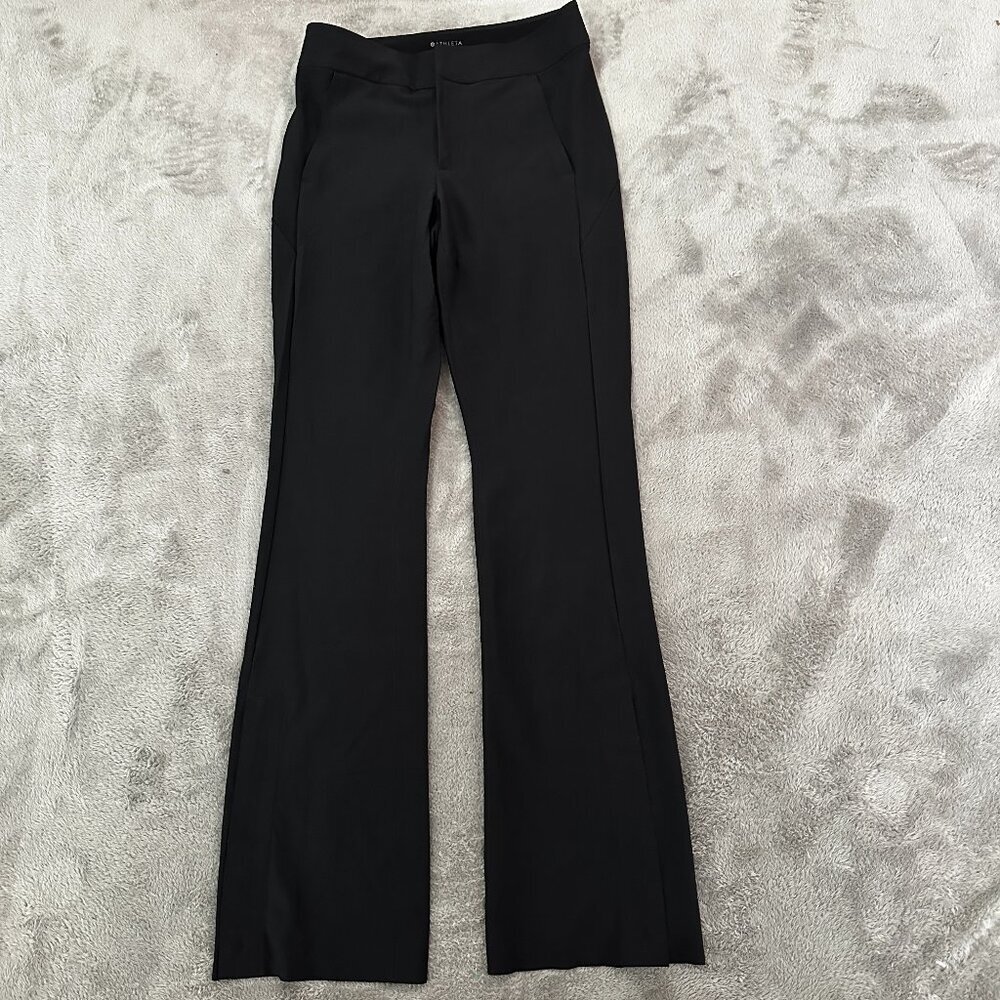 Athleta Stellar Flare Trouser Pants Women's size 2 Black High Rise